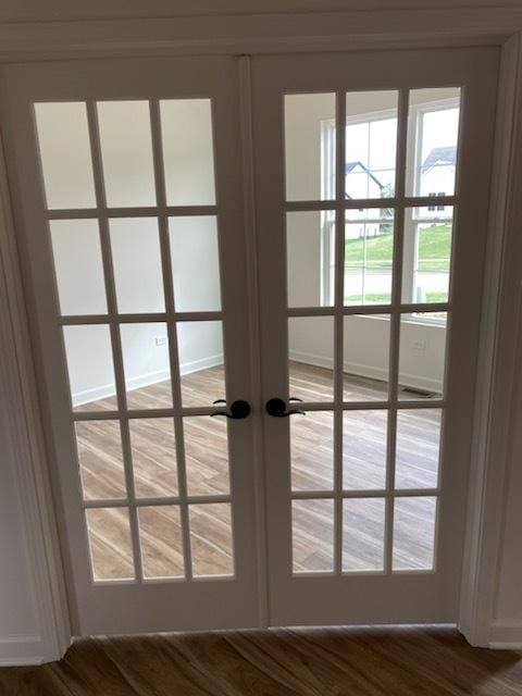 doorway featuring french doors