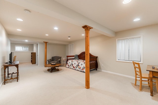 view of carpeted bedroom