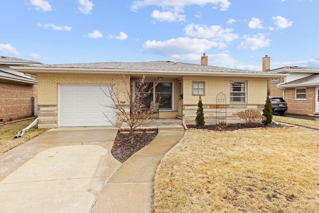 ranch-style house featuring a garage