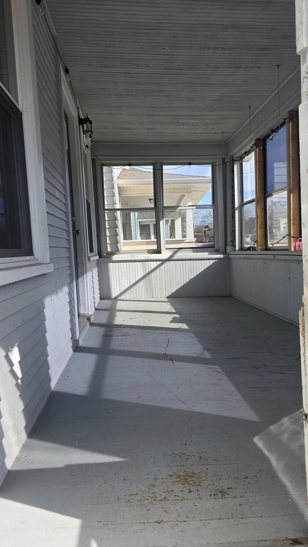 view of unfurnished sunroom