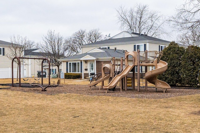 view of playground with a yard