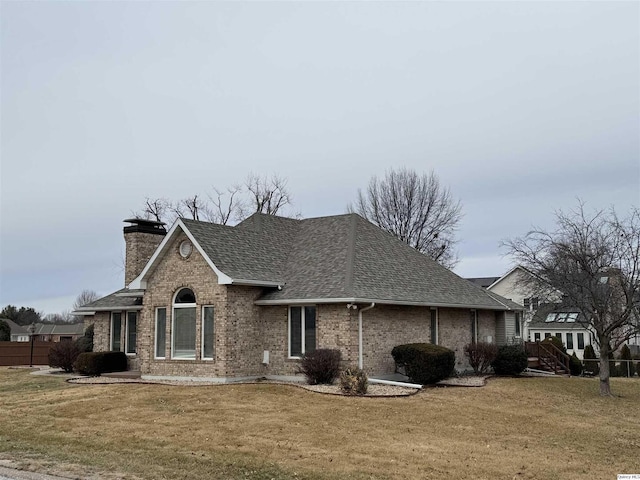 view of property exterior with a lawn