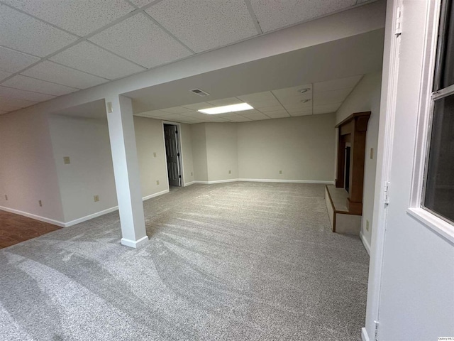 1501 Gayla Dr, Quincy, IL 62305 - finished basement with a drop ceiling and carpet