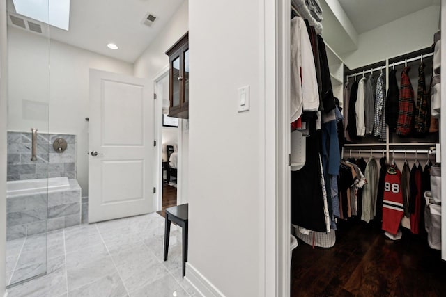 view of walk in closet