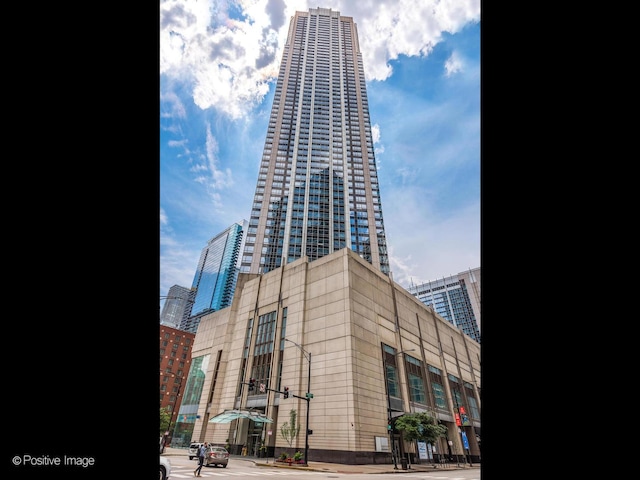 view of building exterior with a city view