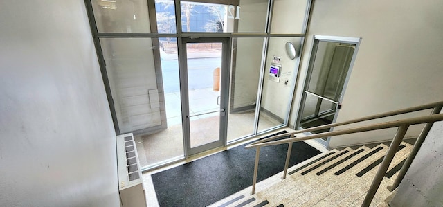 staircase with visible vents