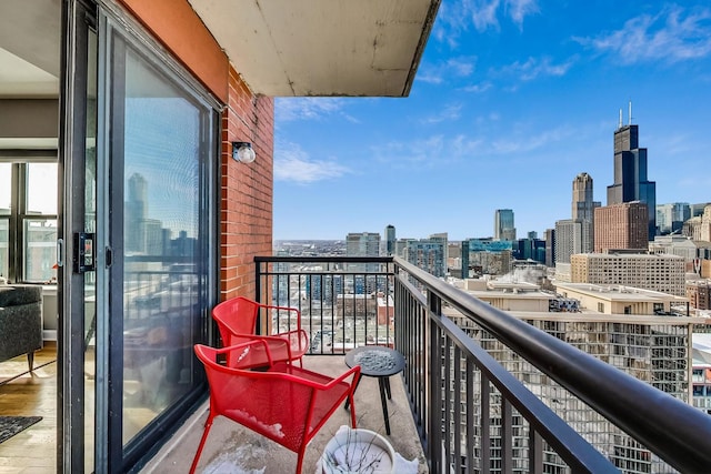 balcony featuring a view of city