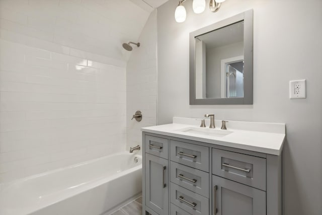 bathroom with vanity and shower / bathtub combination