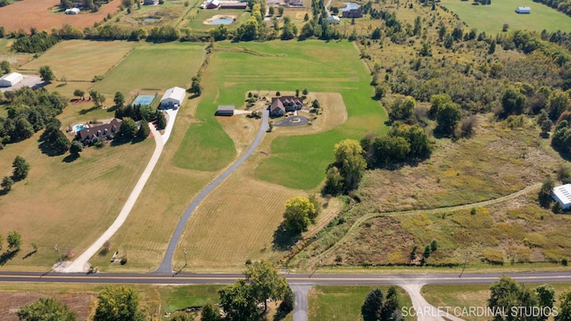 bird's eye view featuring a rural view