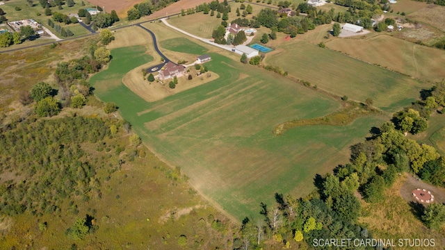 bird's eye view featuring a rural view