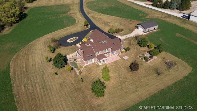 aerial view with a rural view