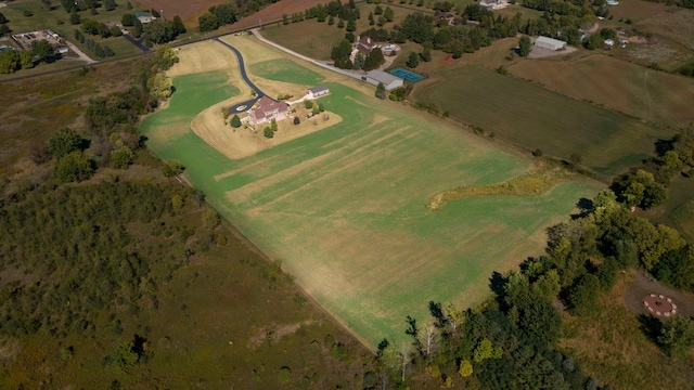 drone / aerial view with a rural view