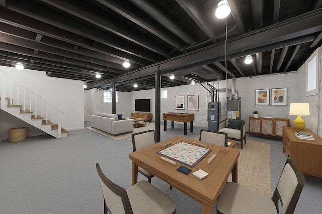7121 S Yale Ave, Chicago, IL 60621 - dining area with stairway and gas water heater