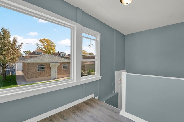 interior space with hardwood / wood-style floors