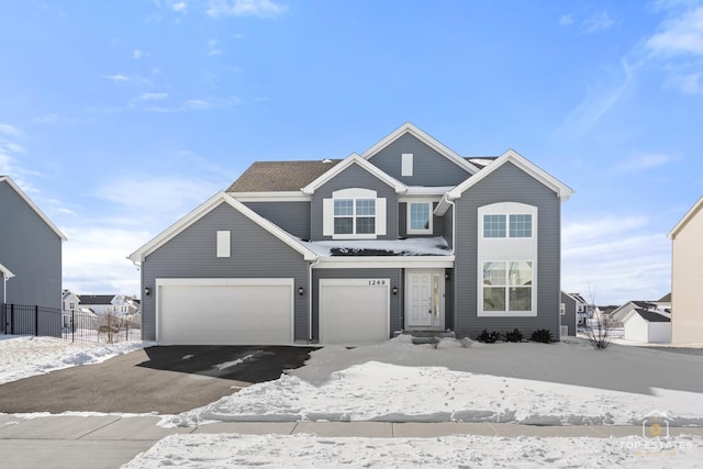 view of property featuring a garage