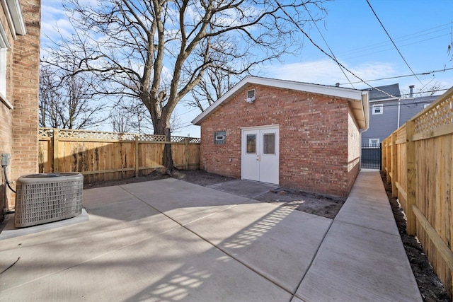 exterior space featuring a patio and central AC unit