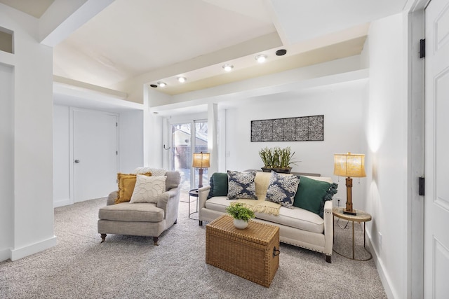 living room featuring carpet flooring