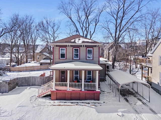 view of front of property featuring a porch