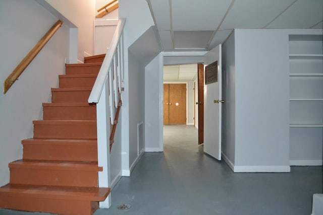 936 N Ridgeland Ave, Oak Park, IL 60302 - stairs with concrete flooring and baseboards