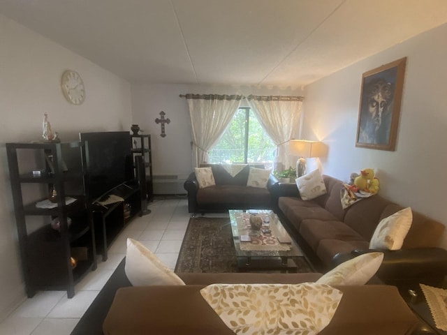 view of tiled living room