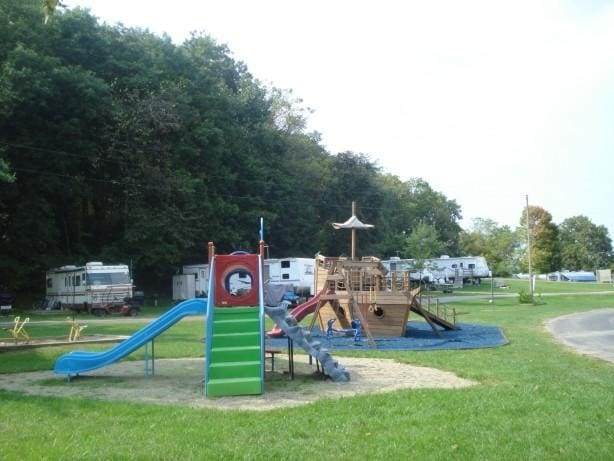 view of play area with a yard