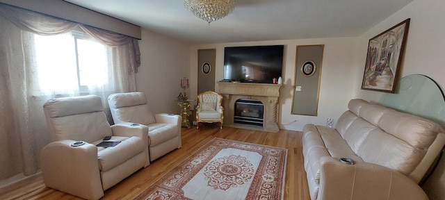 living room with wood-type flooring