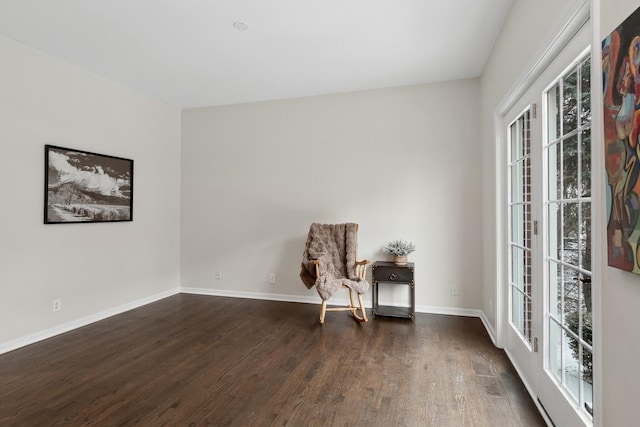 unfurnished room featuring dark hardwood / wood-style floors