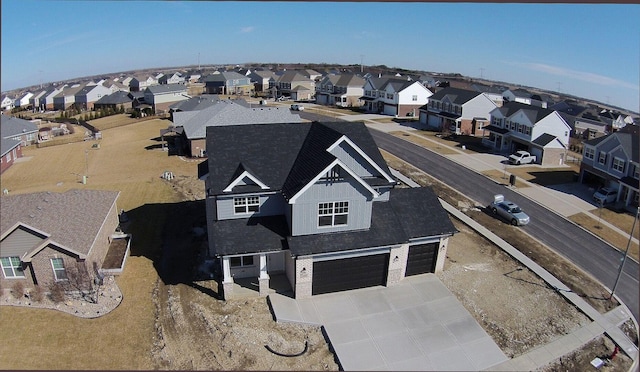 aerial view with a residential view