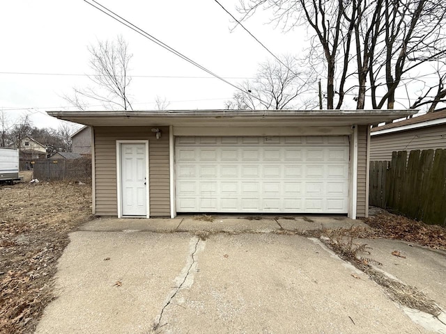 view of garage