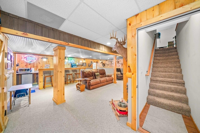 549 Beachview Dr, Lake Holiday, IL 60552 - finished basement featuring carpet floors and stairs