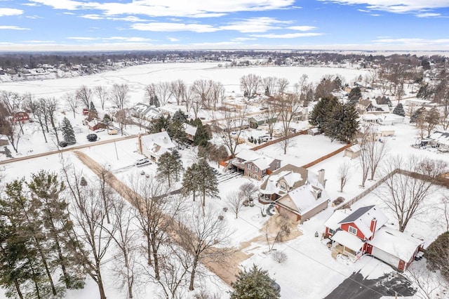 549 Beachview Dr, Lake Holiday, IL 60552 - snowy aerial view featuring a residential view
