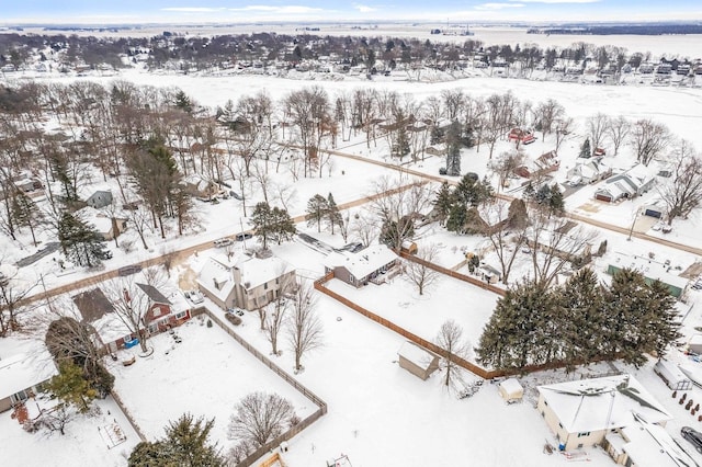 549 Beachview Dr, Lake Holiday, IL 60552 - snowy aerial view featuring a residential view