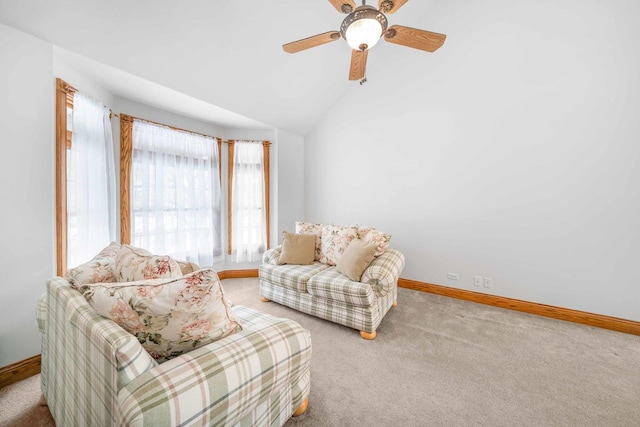 549 Beachview Dr, Lake Holiday, IL 60552 - living area featuring carpet floors, baseboards, and ceiling fan