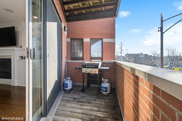 balcony with area for grilling