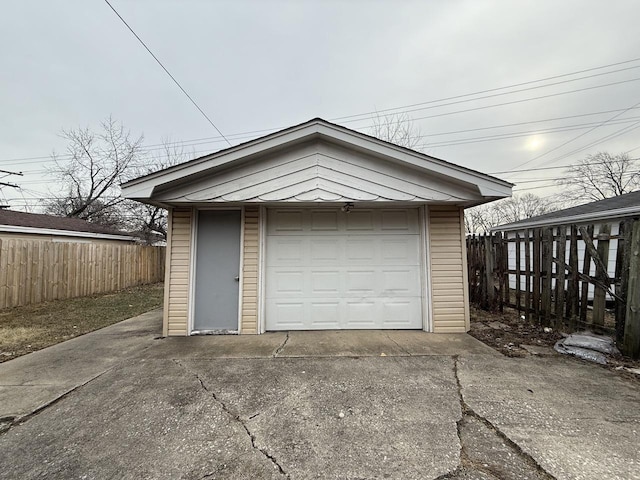 view of garage