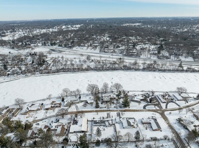 view of snowy aerial view