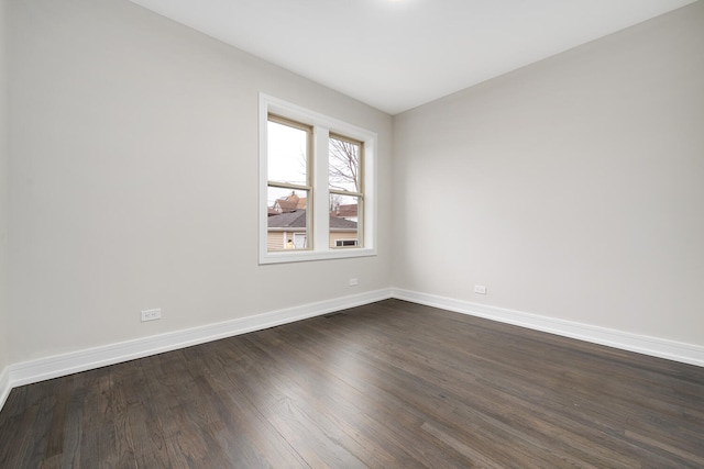 empty room featuring dark hardwood / wood-style floors