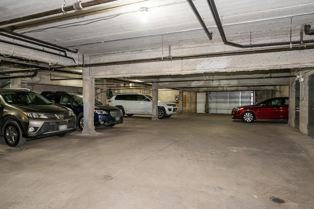 view of parking garage