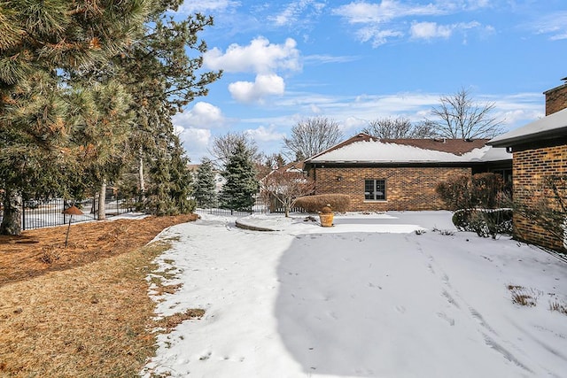 view of snowy yard