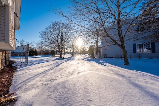 view of snowy yard