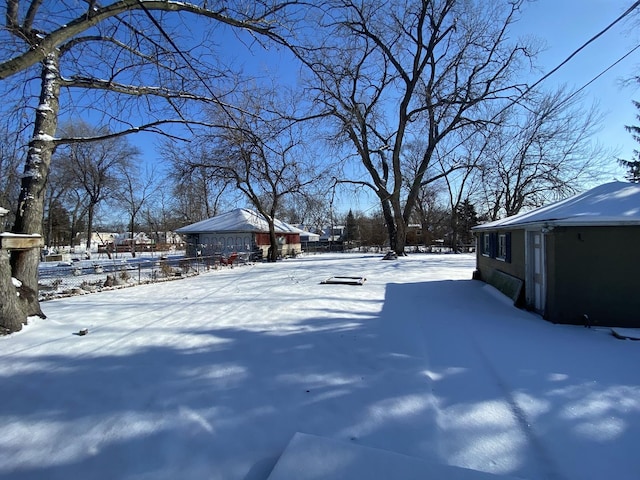 view of snowy yard