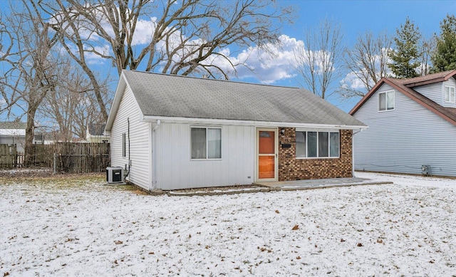 view of front of home featuring cooling unit