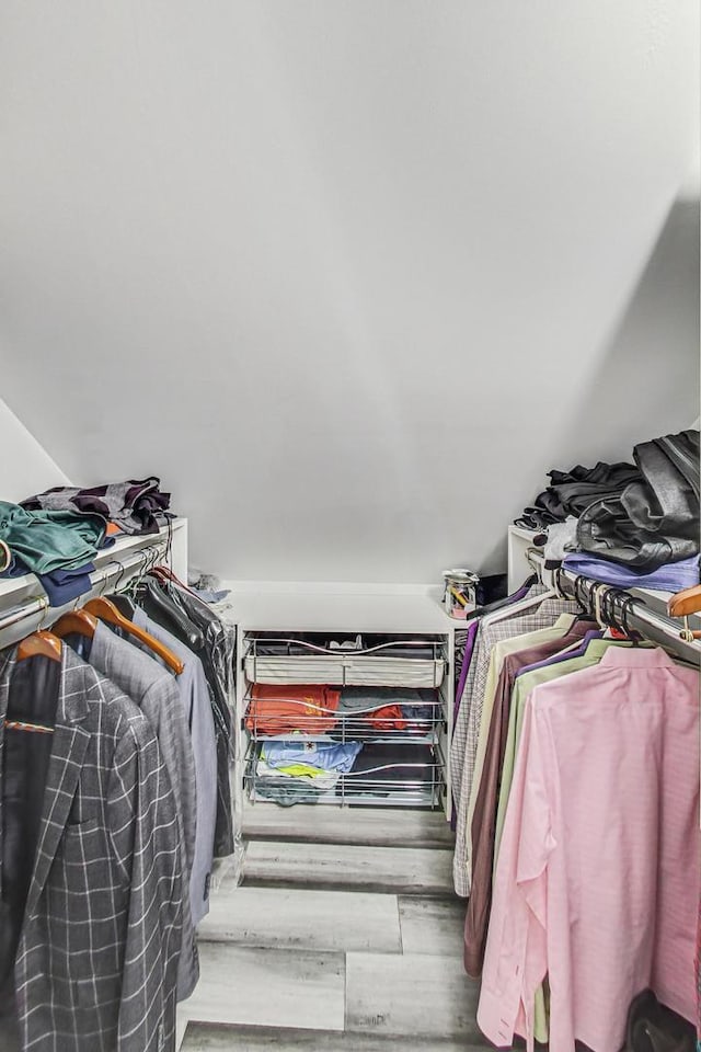 spacious closet featuring wood finished floors