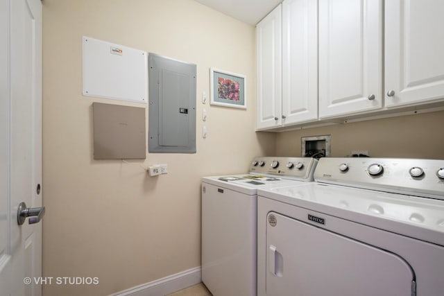 4953 Oakton St Unit 605, Skokie, IL 60077 - washroom with electric panel, washing machine and clothes dryer, and cabinet space