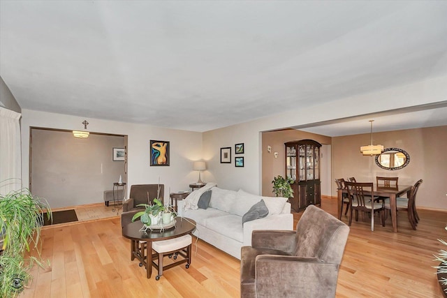 living room featuring light hardwood / wood-style floors