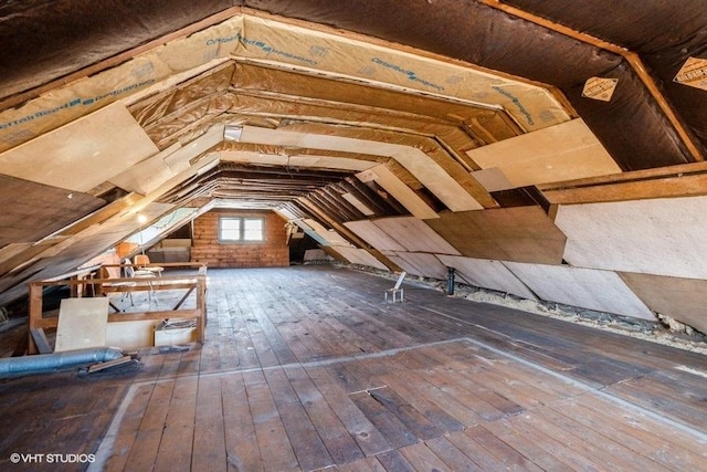 view of unfinished attic