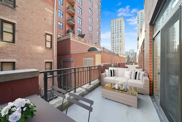 balcony featuring outdoor lounge area