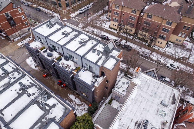 view of snowy aerial view