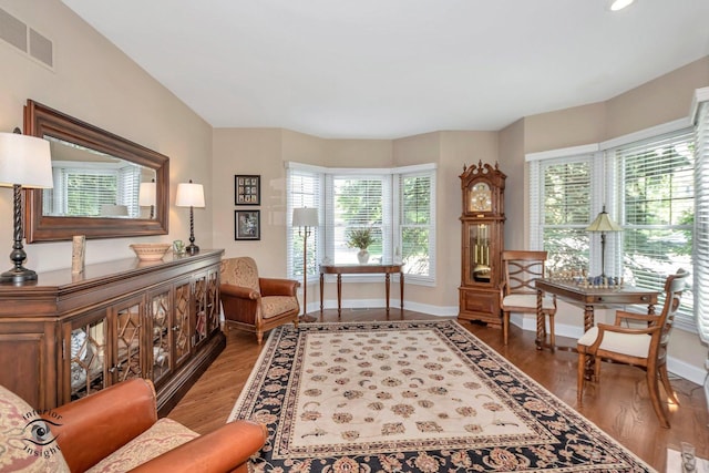 sitting room featuring hardwood / wood-style flooring