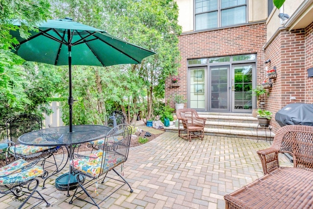 view of patio with grilling area